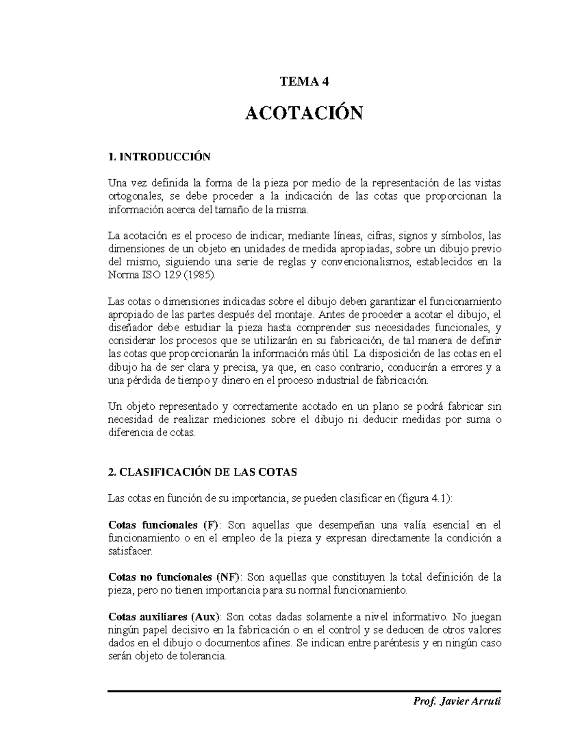 Acotación según ISO 129:1985 para Dibujo Mecánico TEMA 4 - Studocu