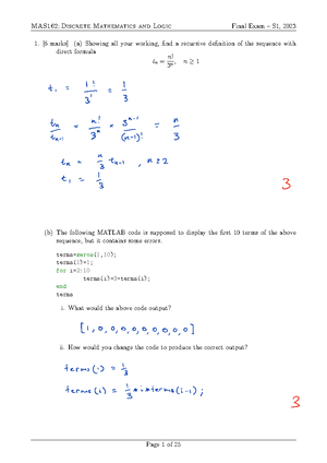 Understanding Sequences and MATLAB Applications in Discrete Math ...