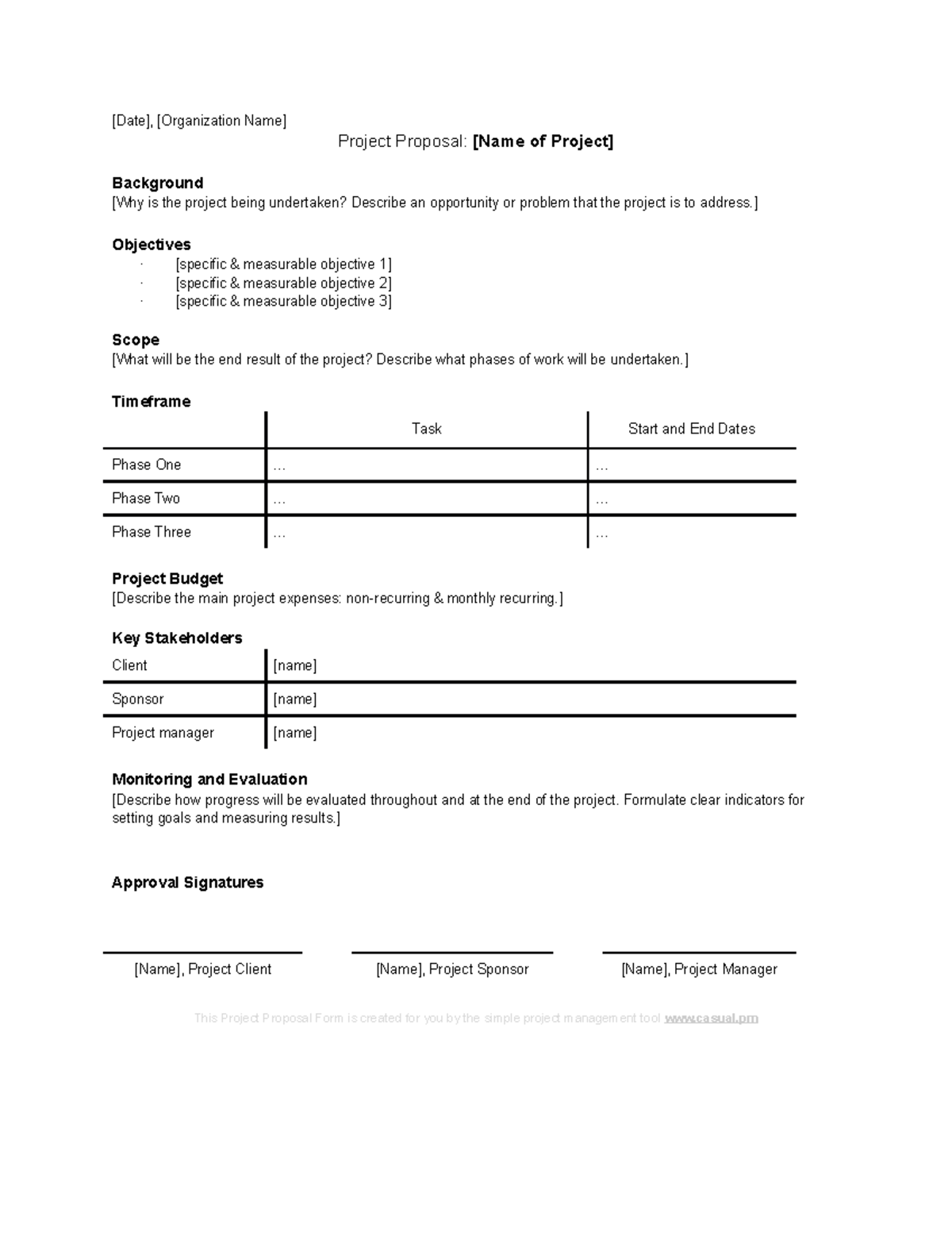 Project Proposal Template - [Date], [Organization Name] Project ...