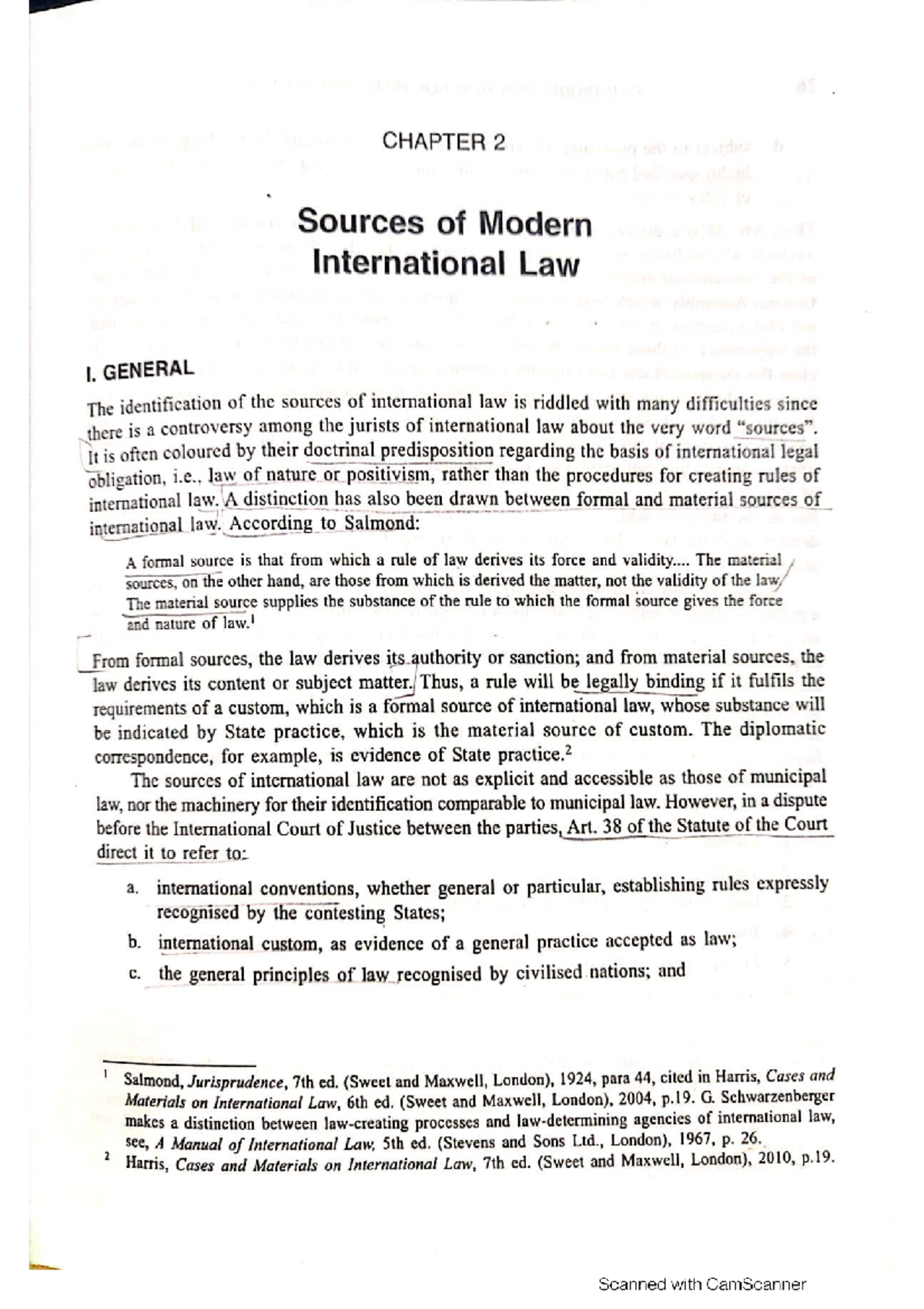 CHAPTER 2: Sources of Modern International Law (LAW 101) - Studocu