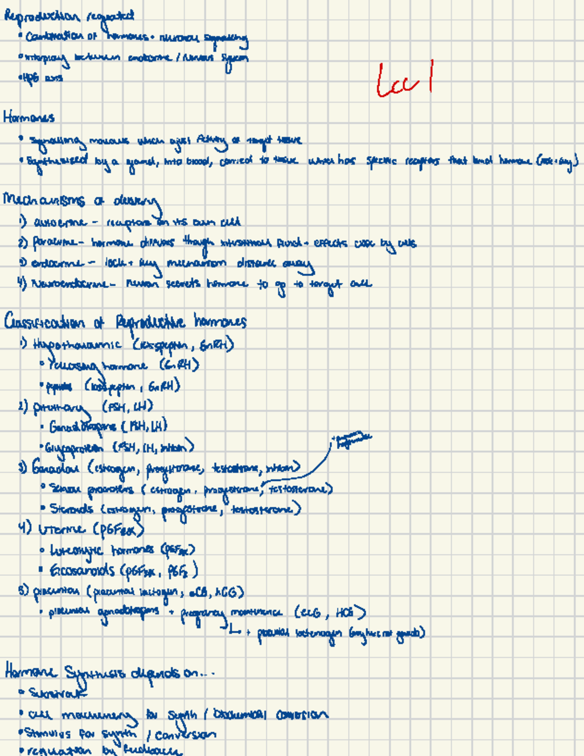 Hormonal Regulation and Signaling in Reproductive Systems (BIO 306 ...