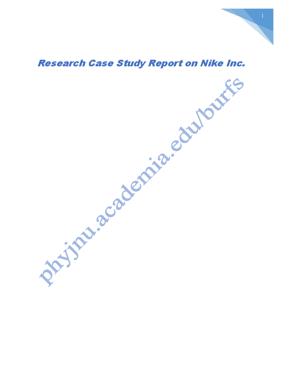 Case Study Report on Nike Inc: Analysis, Trends, and Recommendations ...