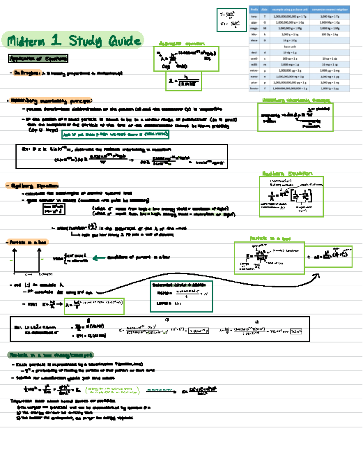 Physical Biochem (Course Code) Midterm 1 Study Notes & Guide - Studocu