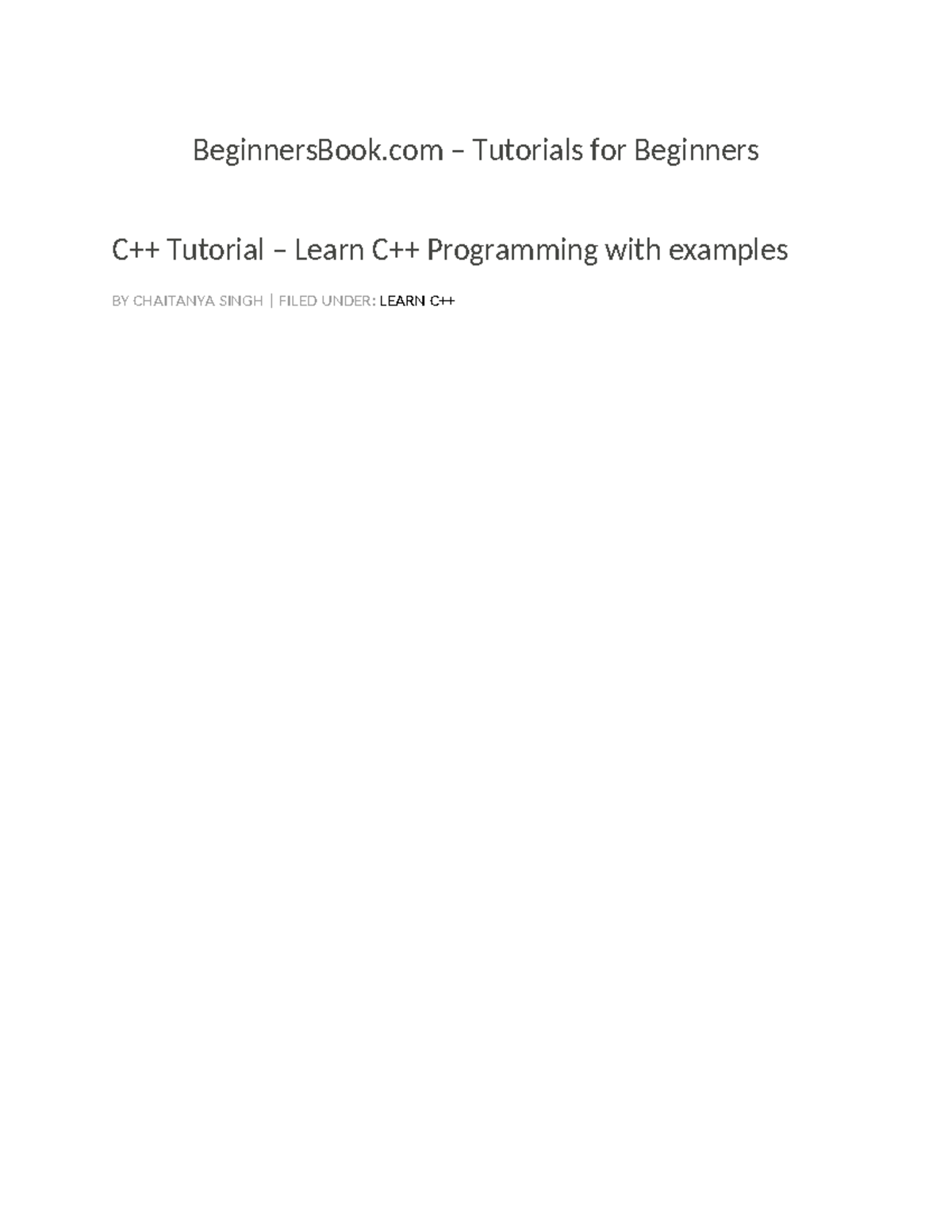 C++101: Comprehensive Beginner's Notes on Programming Concepts - Studocu