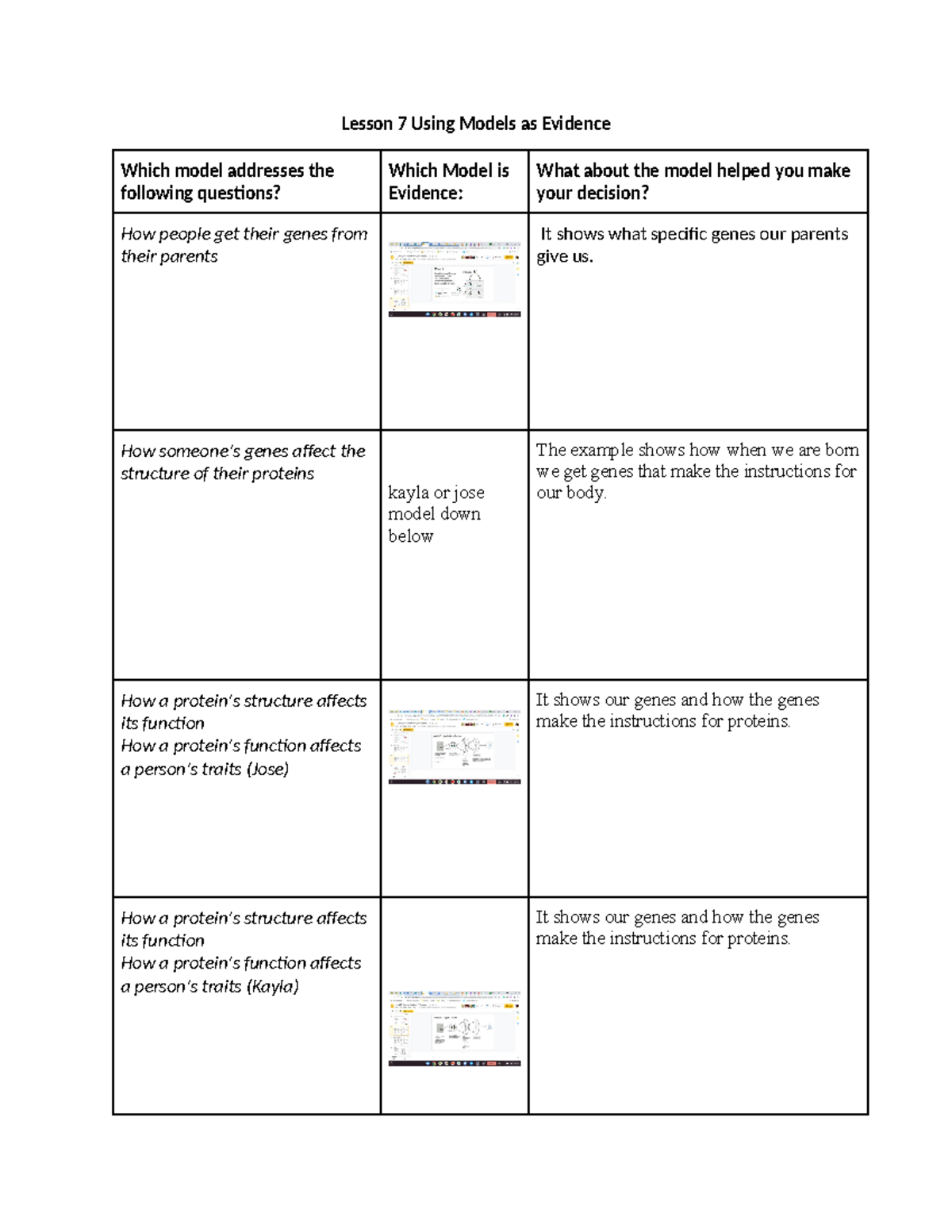 Copy of 7.6 L7 uncover Using Models as Evidence - Lesson 7 Using Models ...