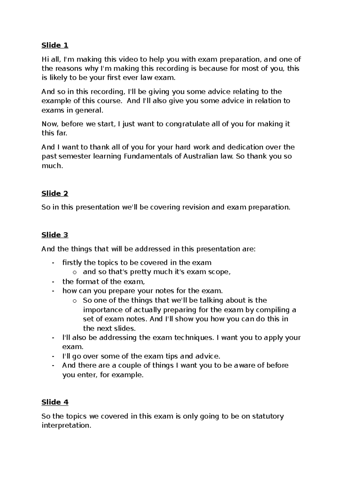 JD Exam Prep Guide: Focus on Statutory Interpretation - Studocu