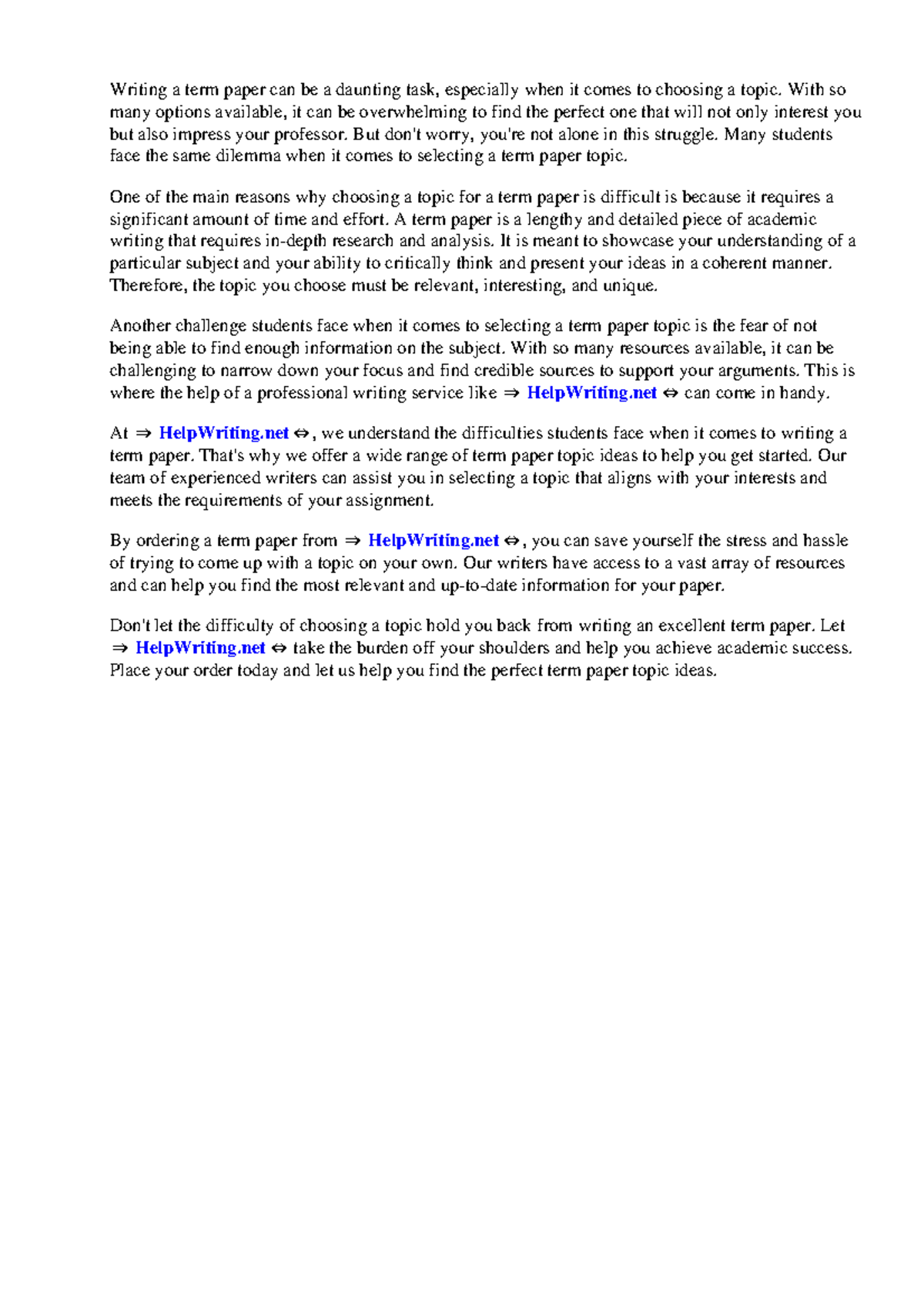 Term paper topic ideas - Writing a term paper can be a daunting task ...