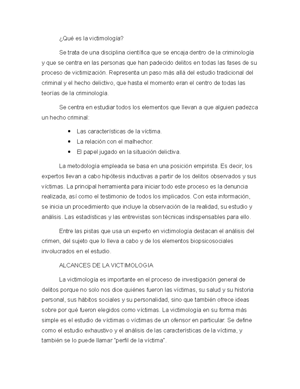 Victimología: Estudio de la Víctima y su Rol en el Crimen (CRIM 101 ...