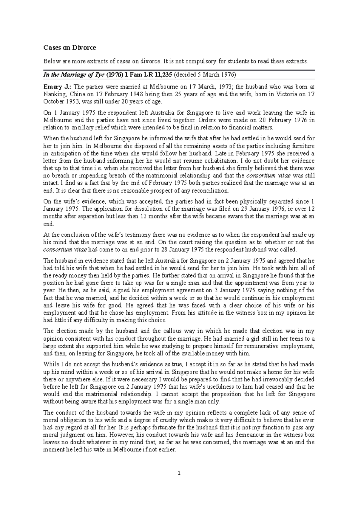 Divorce Case Law Extracts: Legal Insights and Analysis for Family Law ...