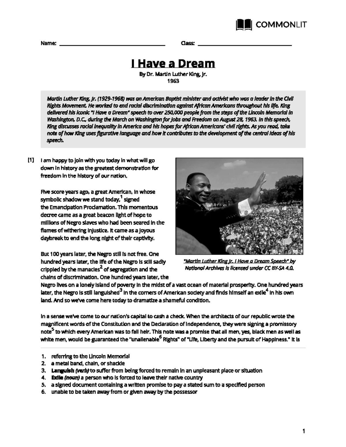 MLK- I Have a Dream - Summary of Martin Luther King Jr.'s Speech - Studocu