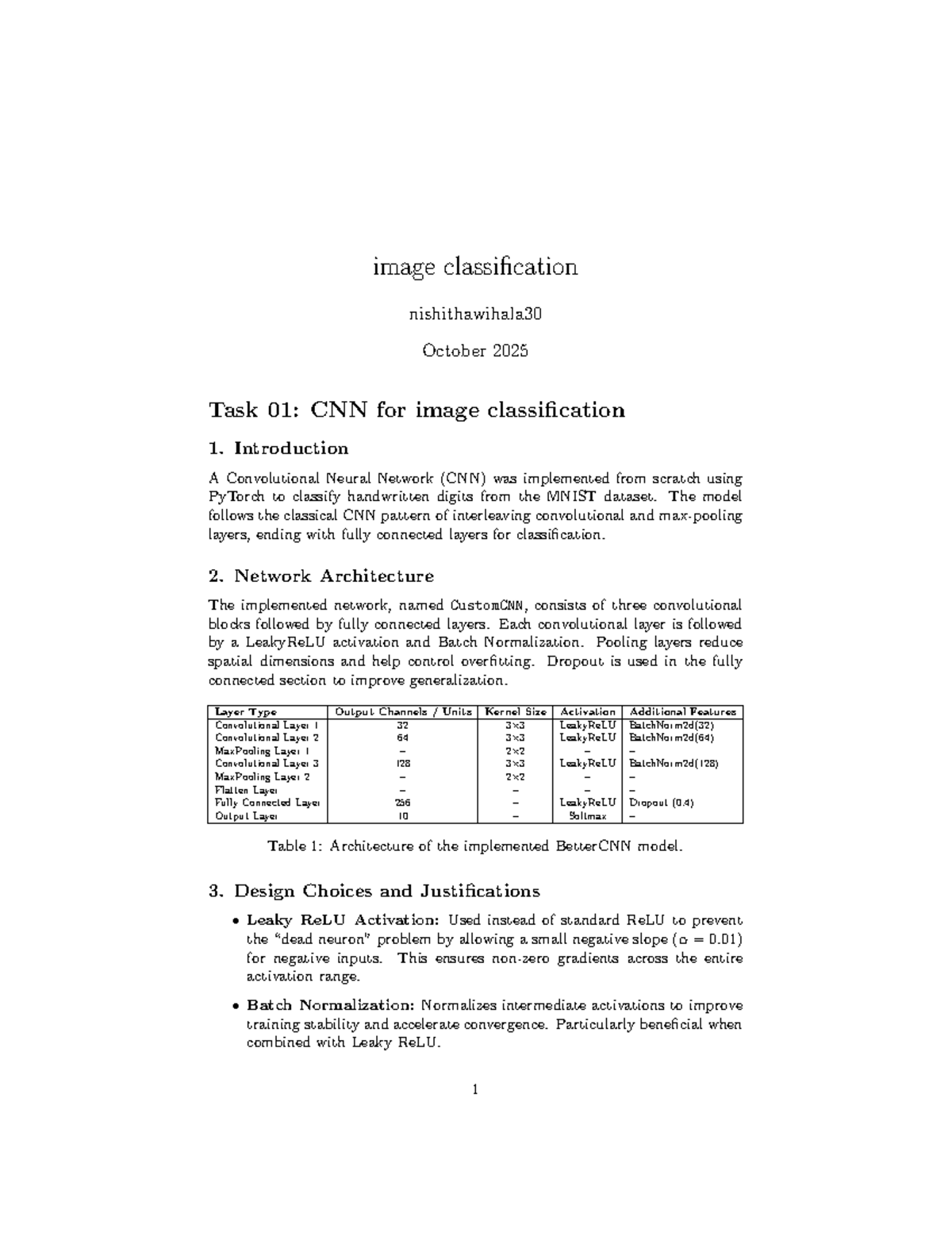 Image Classification Task 01: CNN Implementation for MNIST (SCSD) - Studocu