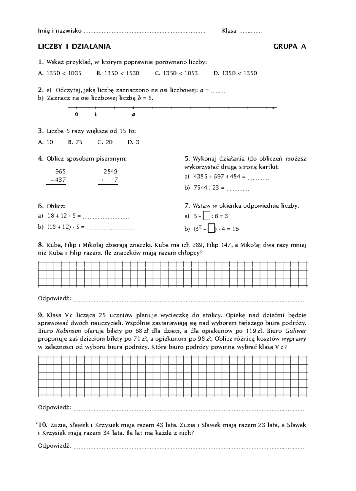 Liczby I Działania Klasa 8 Pdf