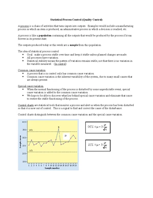Statistical Process Control - Study Notes & Assignments - Studocu