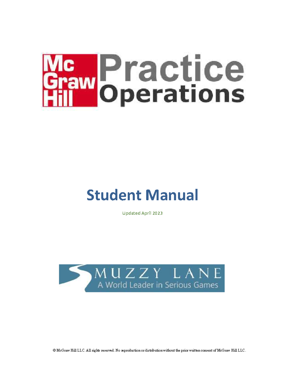 Practice Operations Student Manual: Game Guide and Module Overview ...
