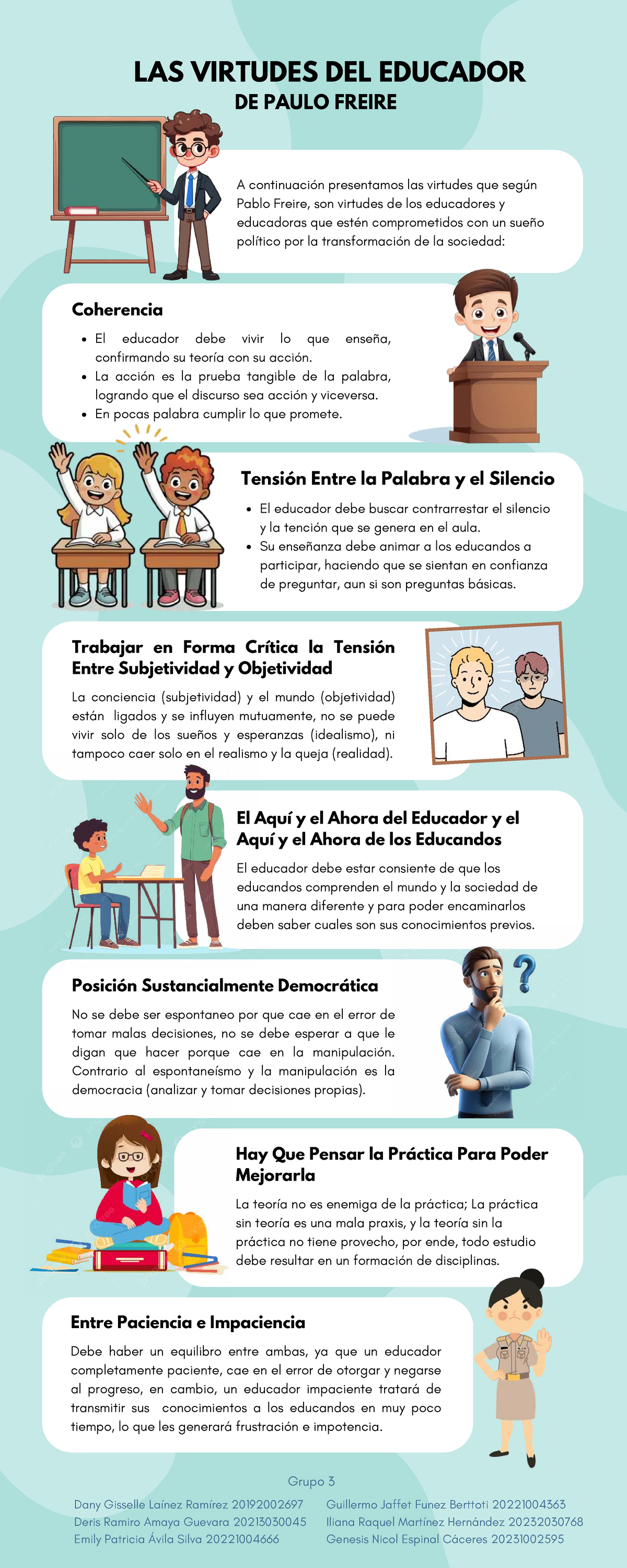 Infografía Virtudes del educador Equipo 3 - A continuación presentamos las  virtudes que según Pablo - Studocu, image size:1200x3000