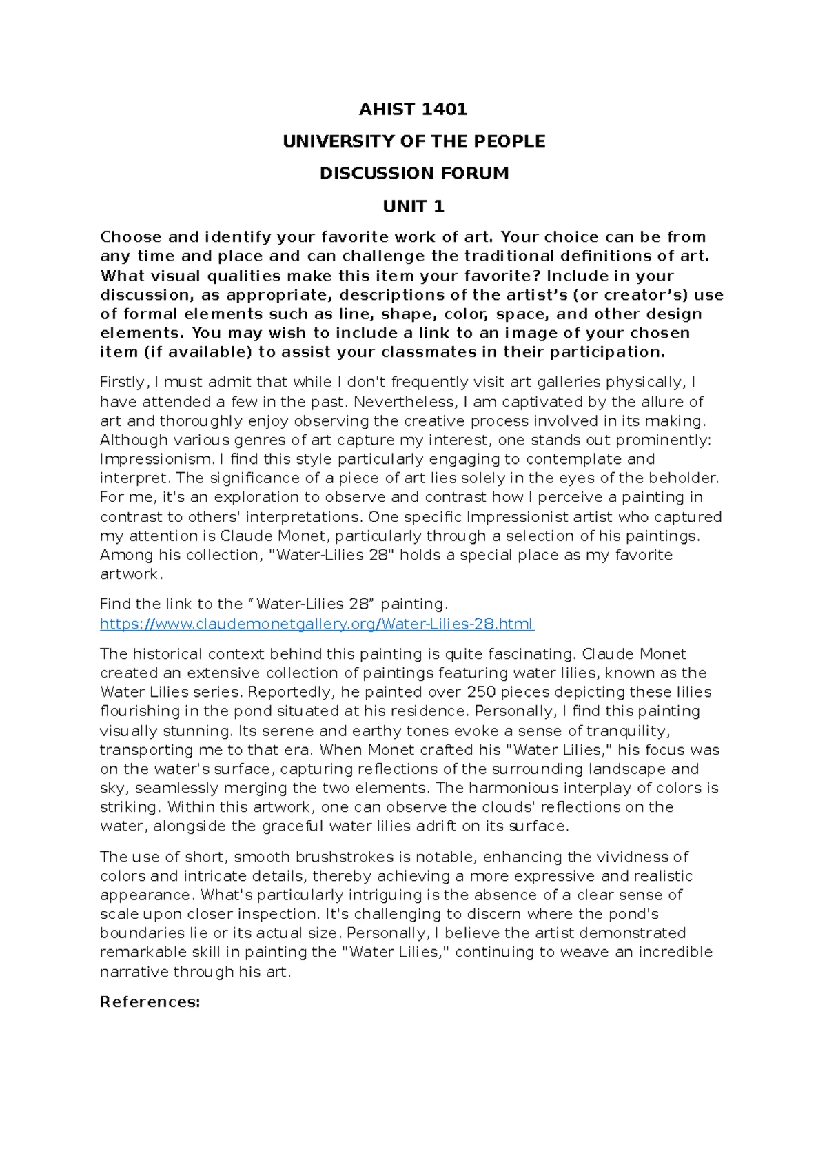 AHIST 1401 - Unit 3 Discussion: Design of Notre Dame Cathedral - Studocu