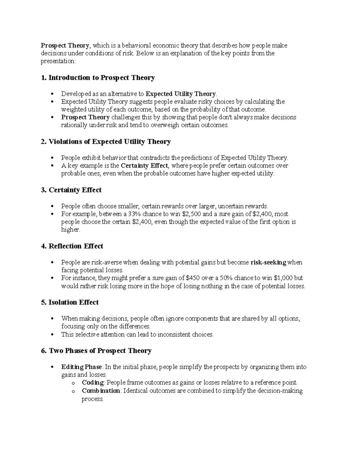 4920240910155204-Prospect Theory in Behavioral Finance Overview - Studocu