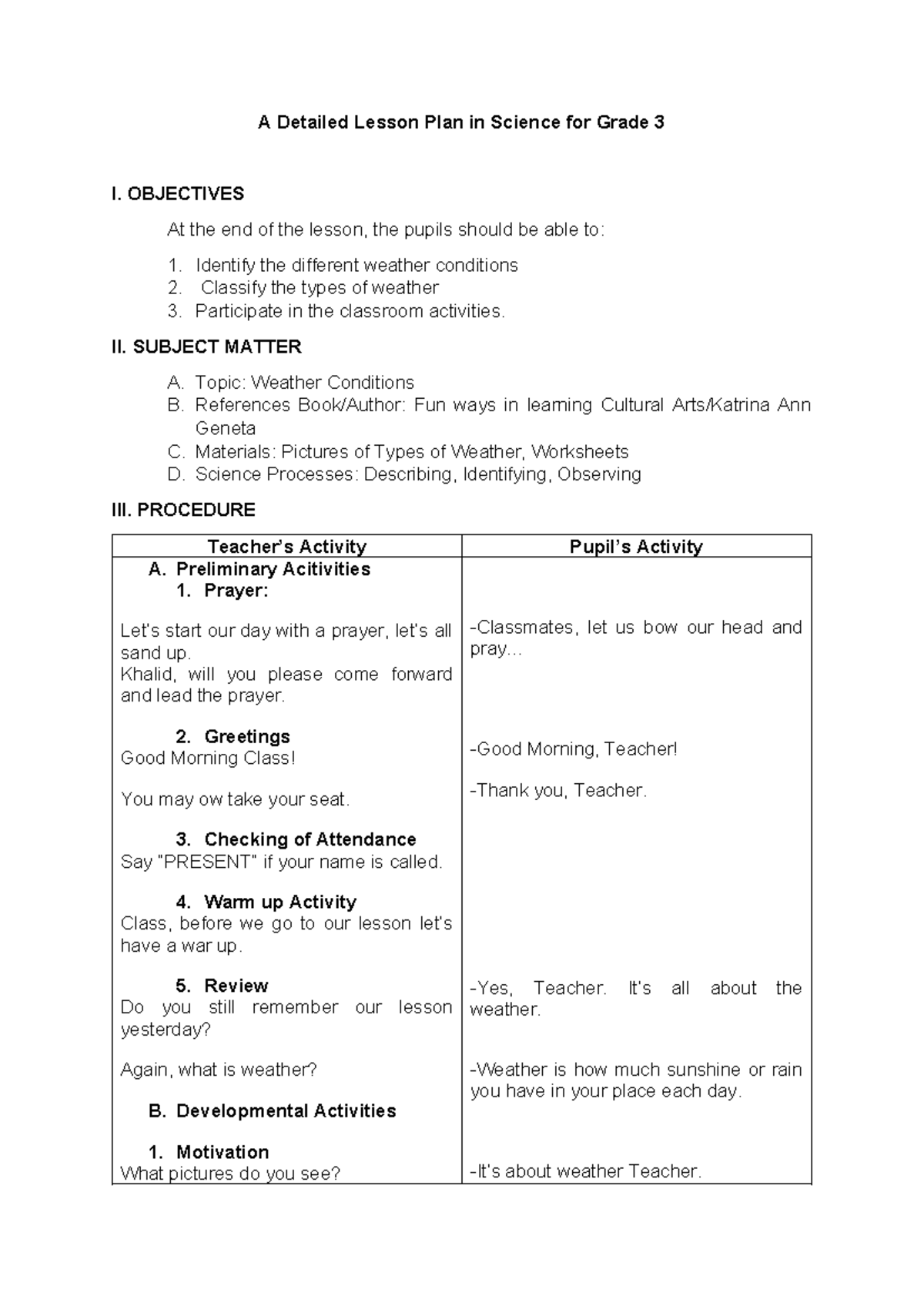 DLP sci - DLP for science - A Detailed Lesson Plan in Science for Grade ...