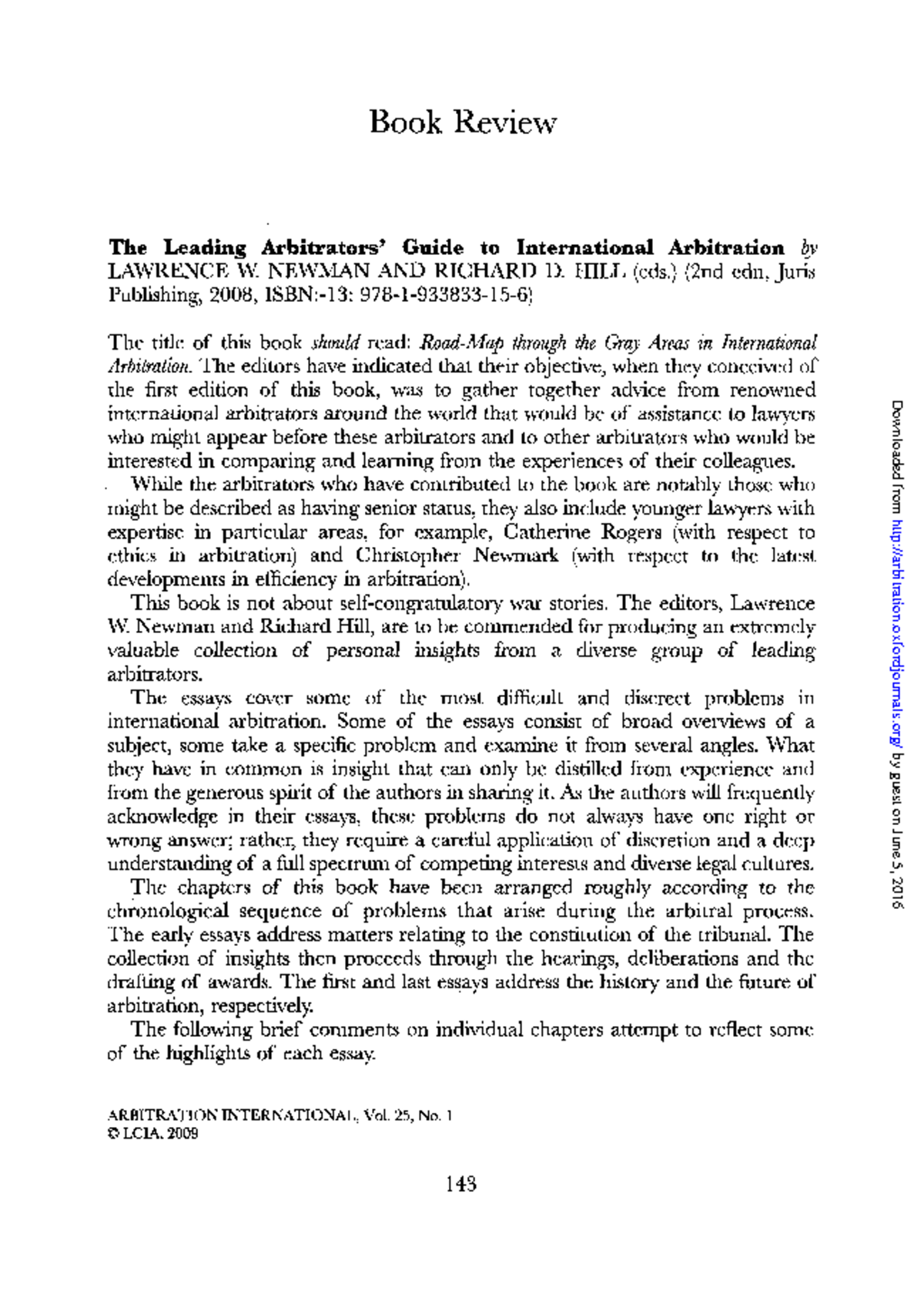 Book Review: The Leading Arbitrators' Guide to Int'l Arbitration (2009 ...