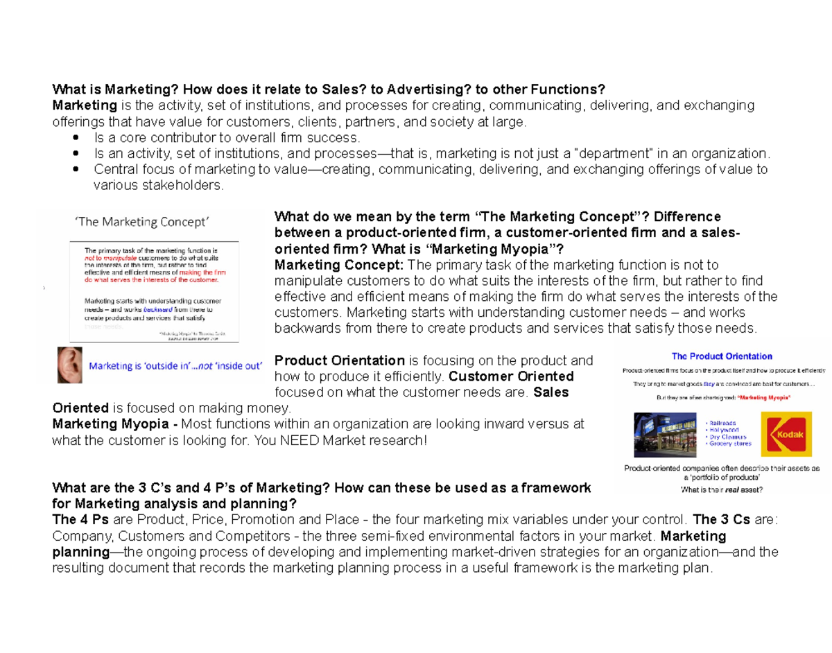 MBC 636 Midterm Study Guide: Key Concepts in Marketing Strategy - Studocu
