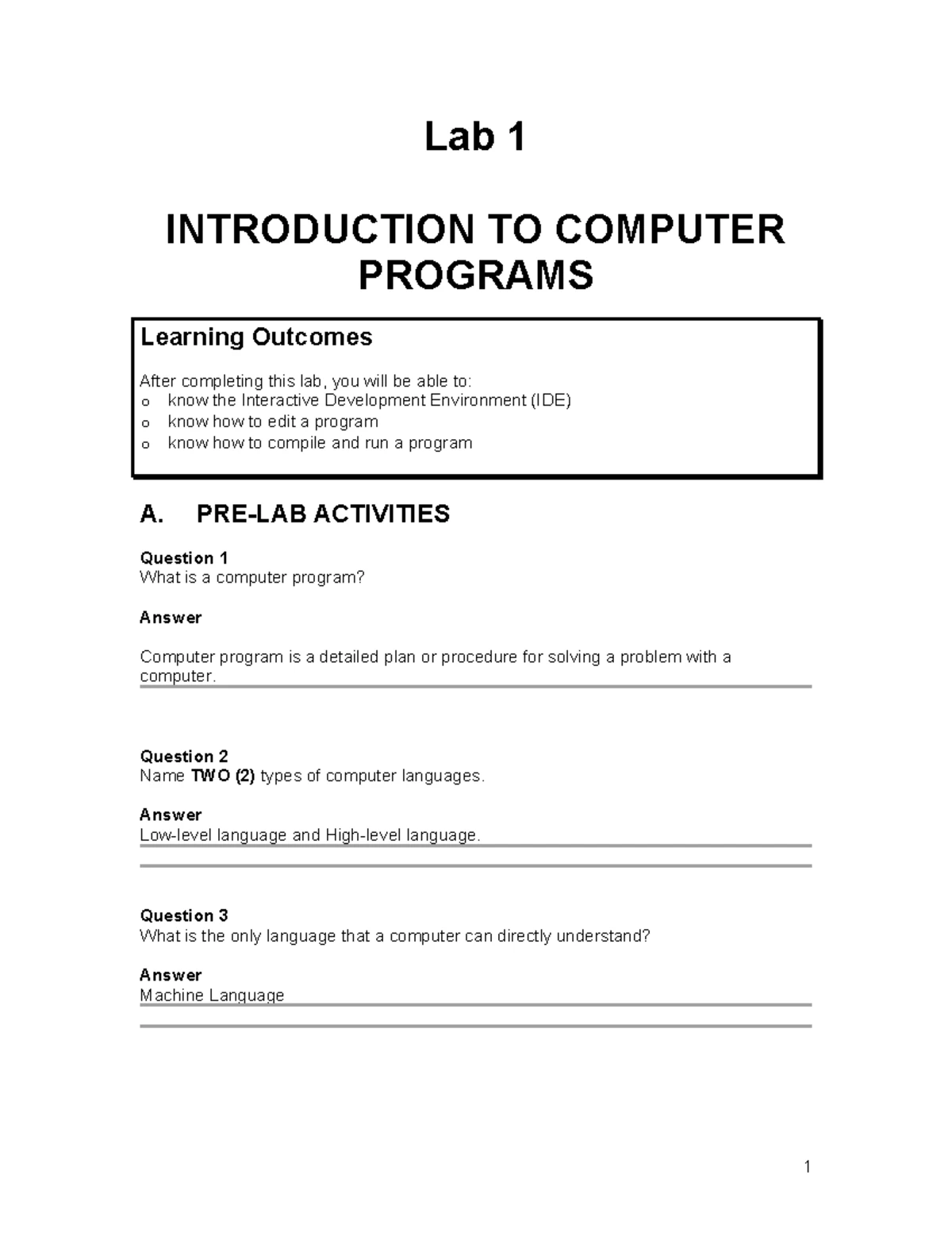 Lab 5 SELECTION STRUCTURE - Comprehensive Learning Notes - Studocu