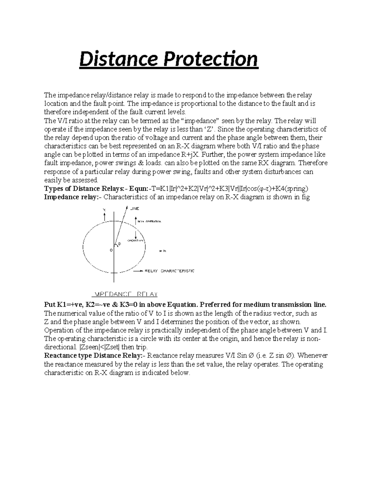 Distance Protection: Impedance Relay Characteristics and Applications ...