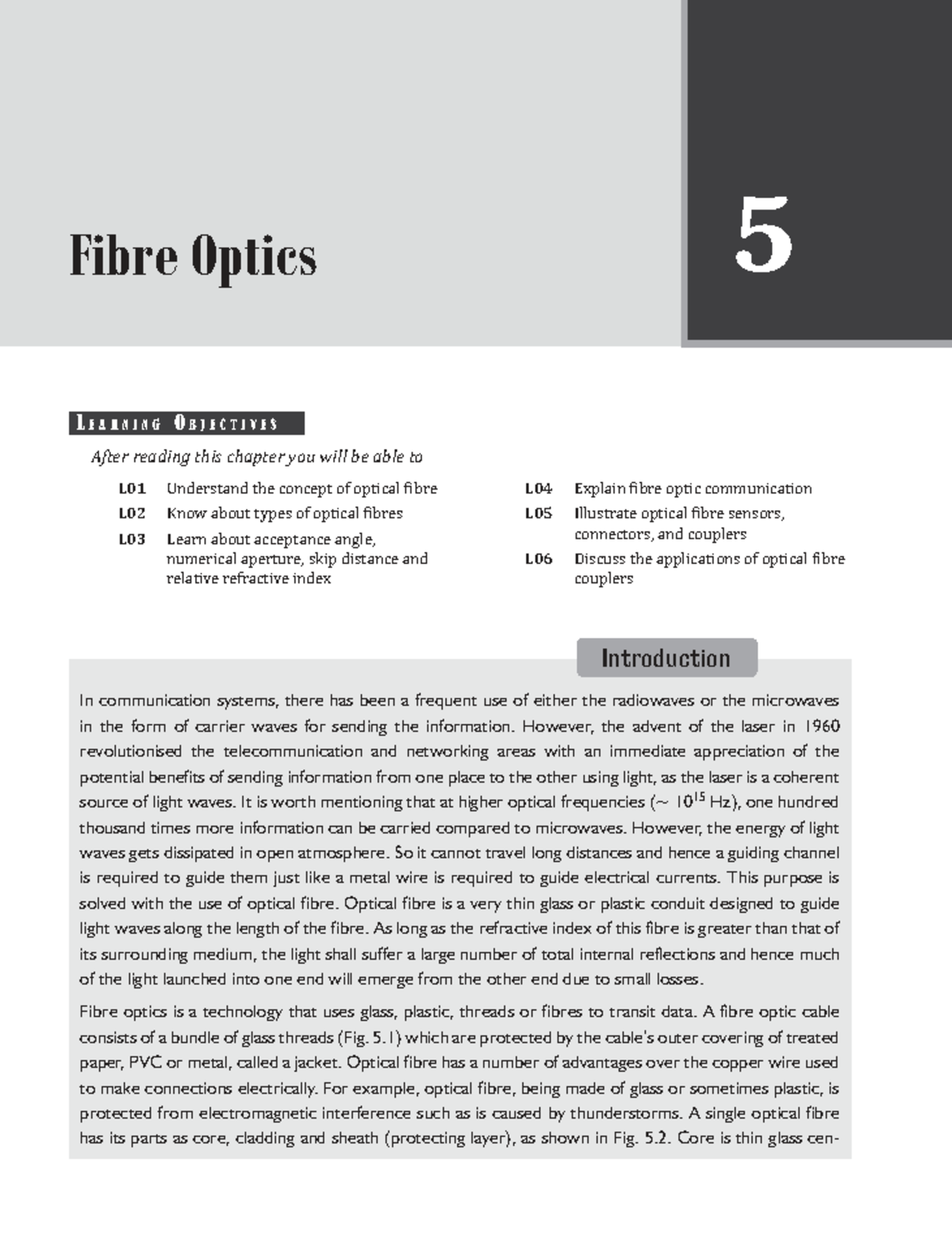 186 Engineering Physics 5: Fibre Optics Learning Objectives and ...