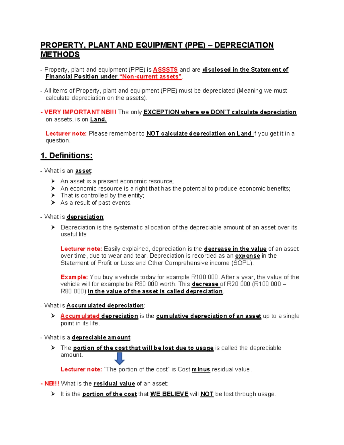 JB Traders PPE Notes Summary for the Year Ended 31 Dec 20.3 - Studocu