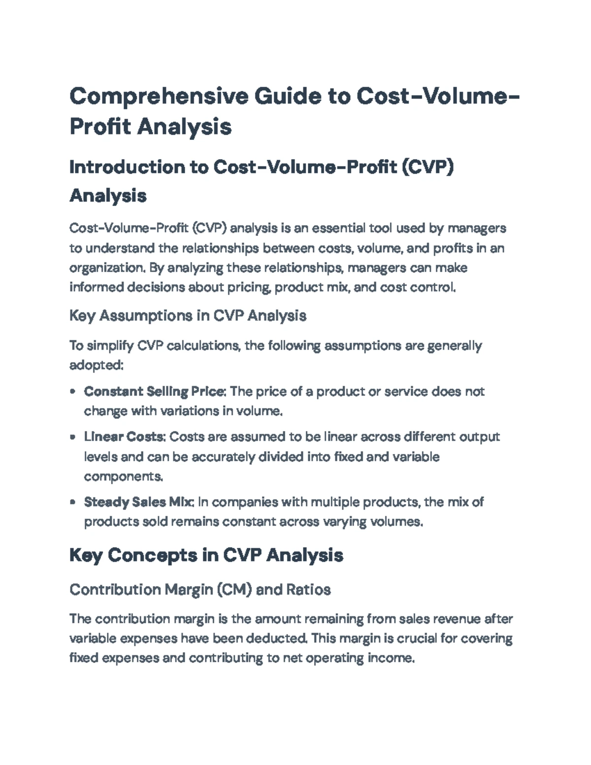 Cost-Volume-Profit (CVP) Analysis: Managerial Accounting Insights ...