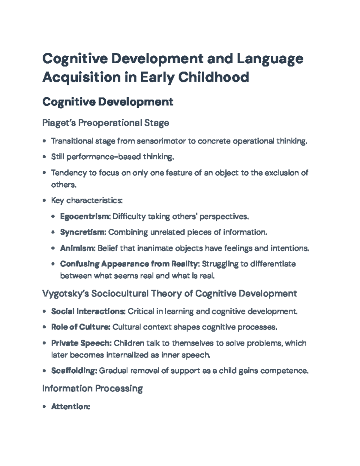 Cognitive Development & Language Acquisition in Early Childhood (EDU ...