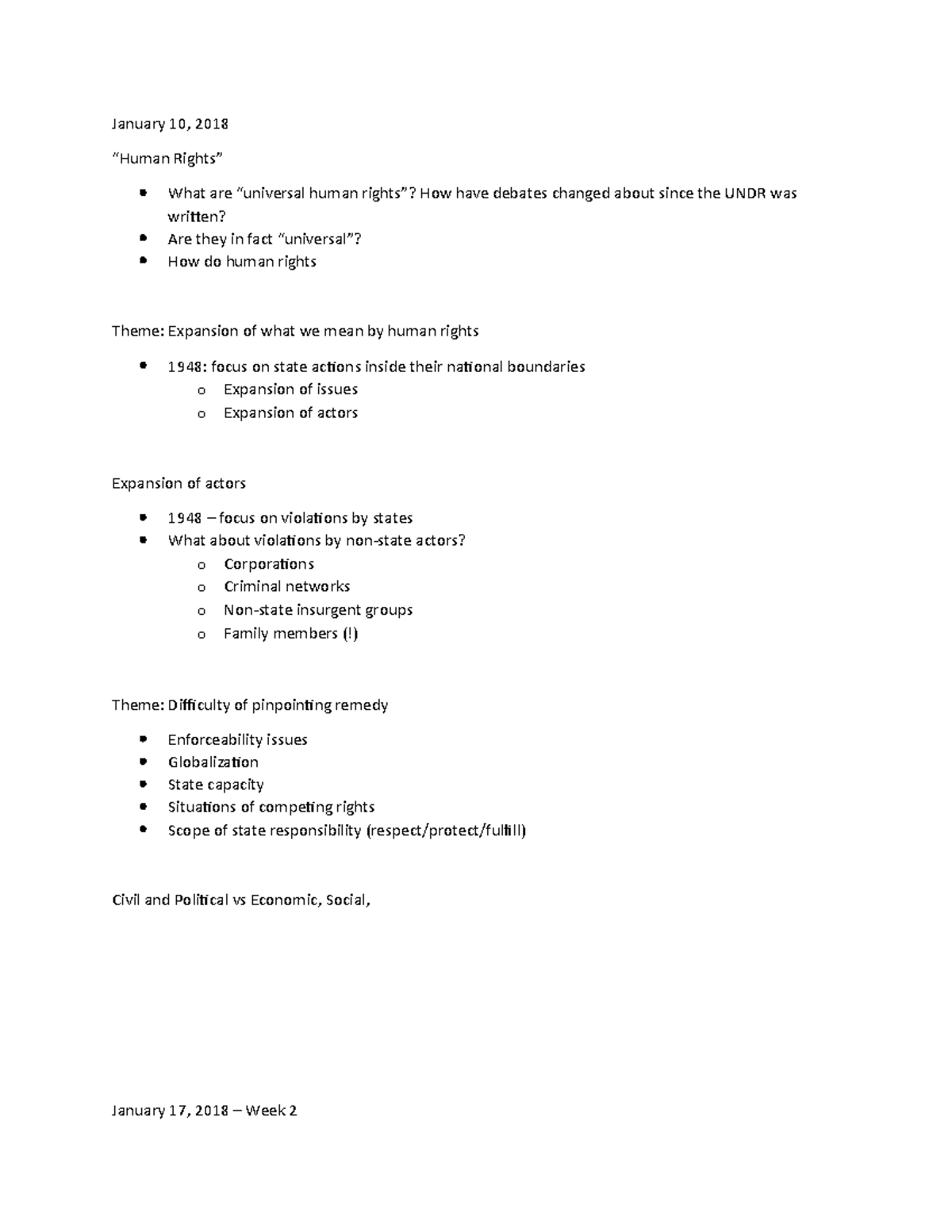 International Human Rights (HR) Lecture Notes - Analysis & Insights ...