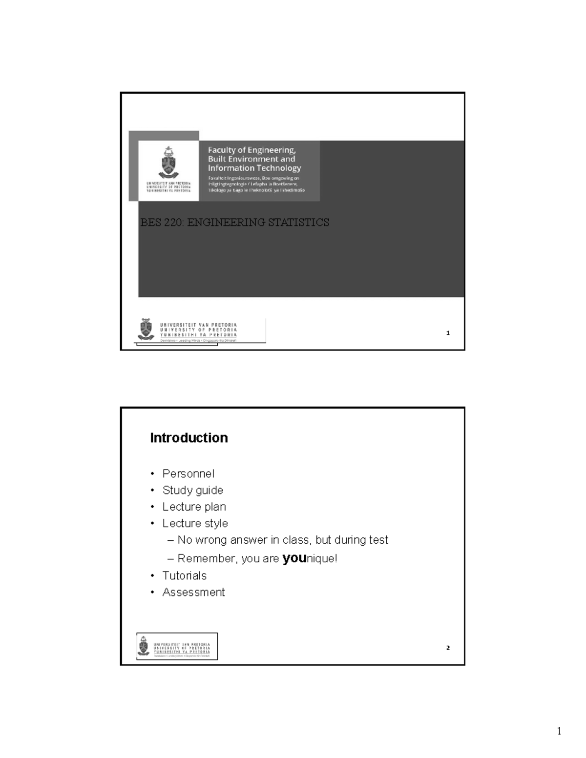 BES 220: Engineering Statistics 1 - Comprehensive Study Guide and ...