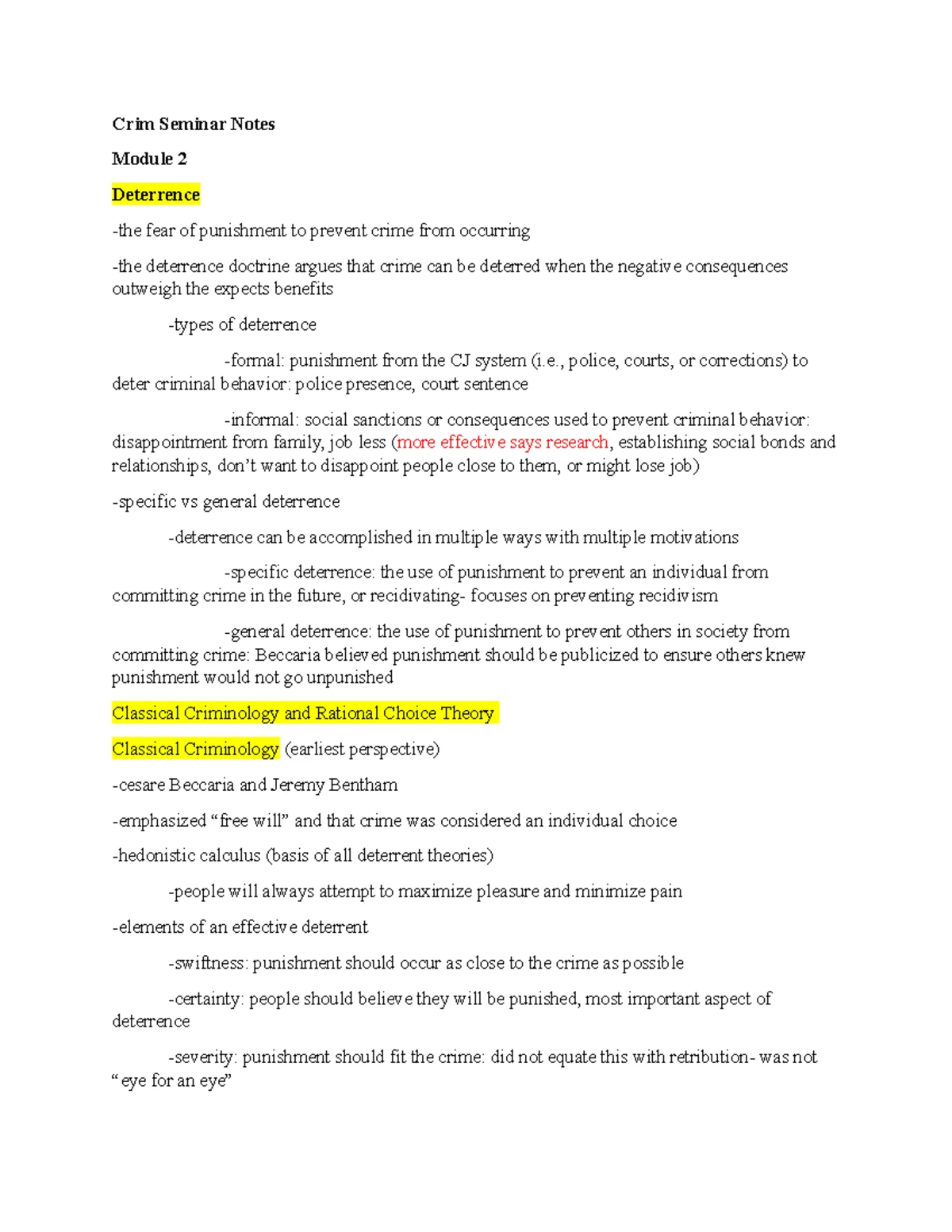 Criminal seminar module 11 notes - Criminal Seminar Module 11 Notes ...