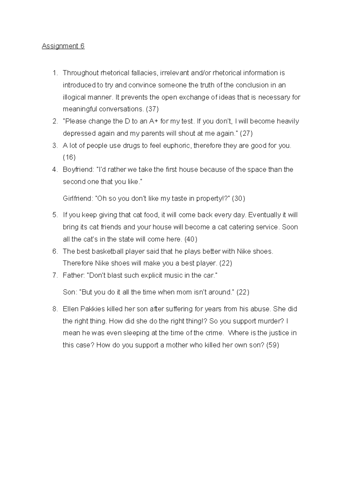 FIL Assignment 6: Analyzing Rhetorical Fallacies and Arguments - Studocu