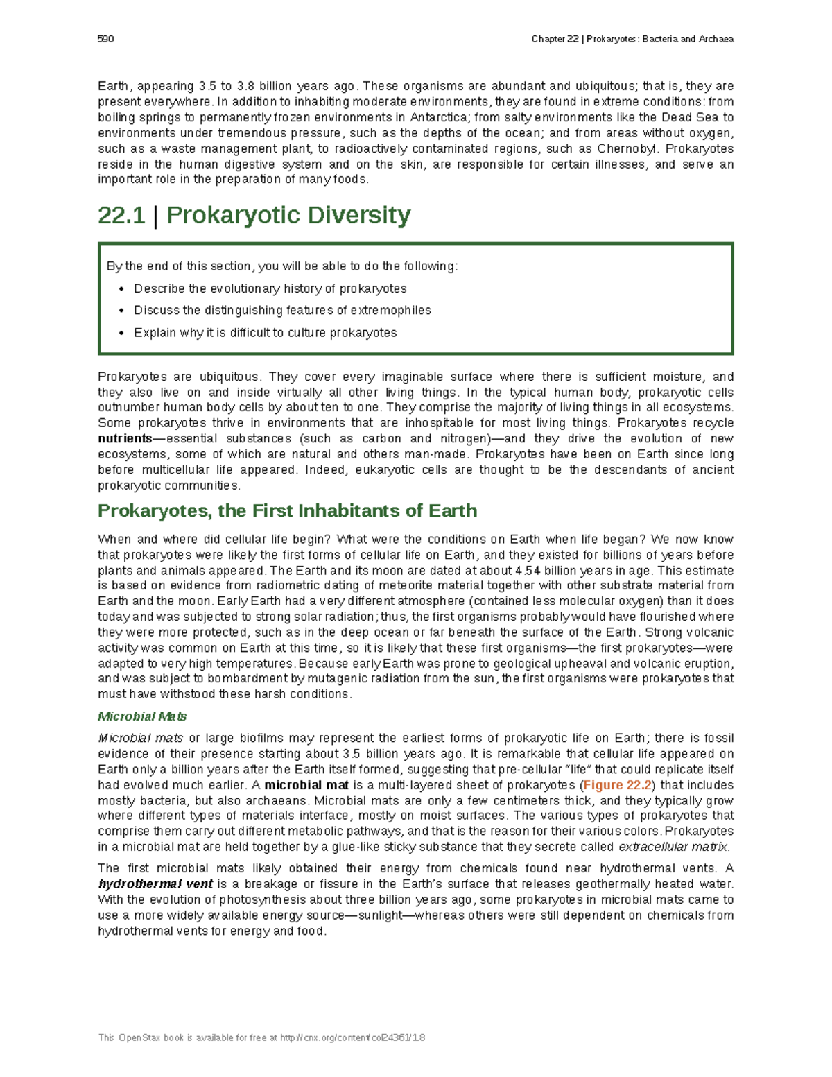 590 Chapter 22 Prokaryotes: Bacteria and Archaea Overview and Key ...