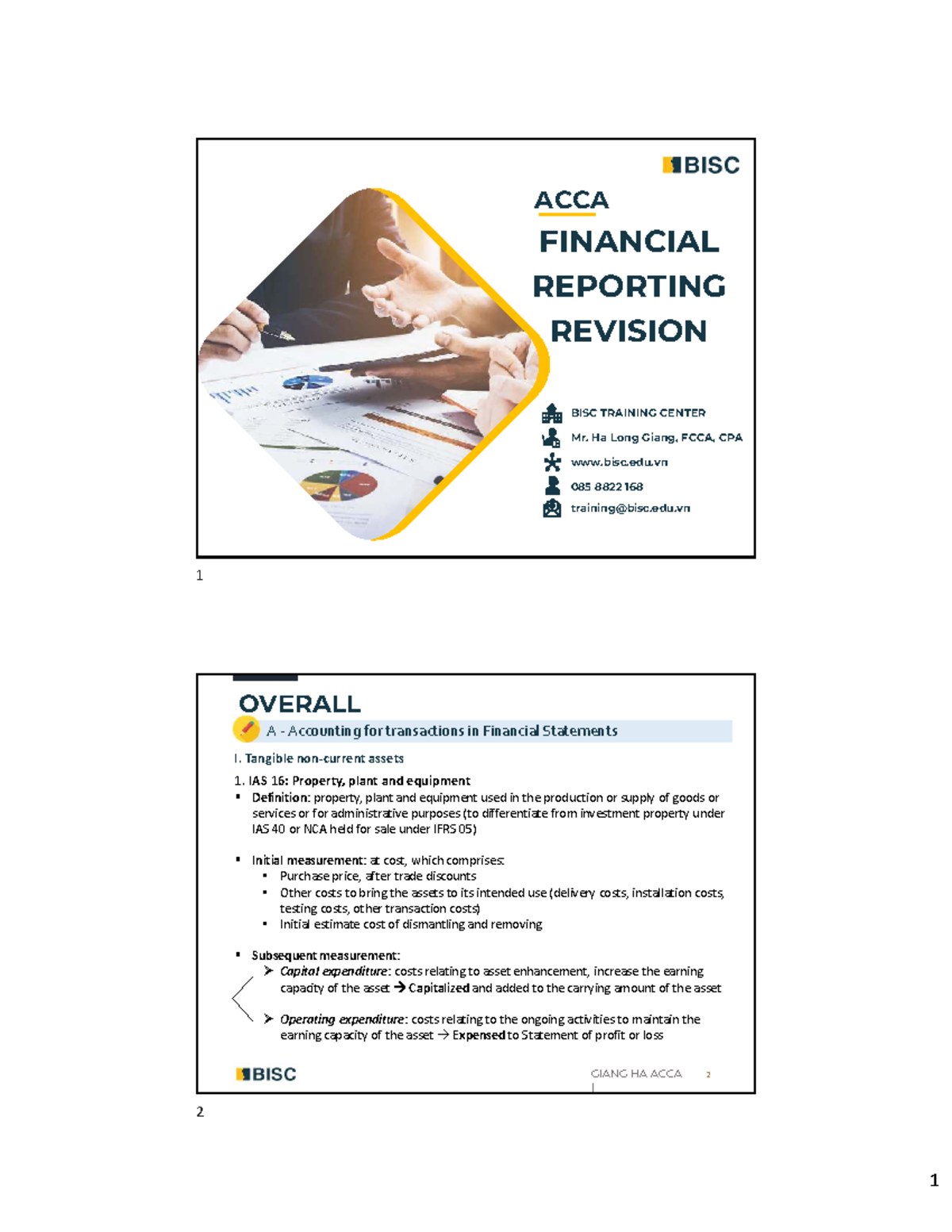 ACCA Financial Reporting Revision Notes - BISC Training Center - Studocu