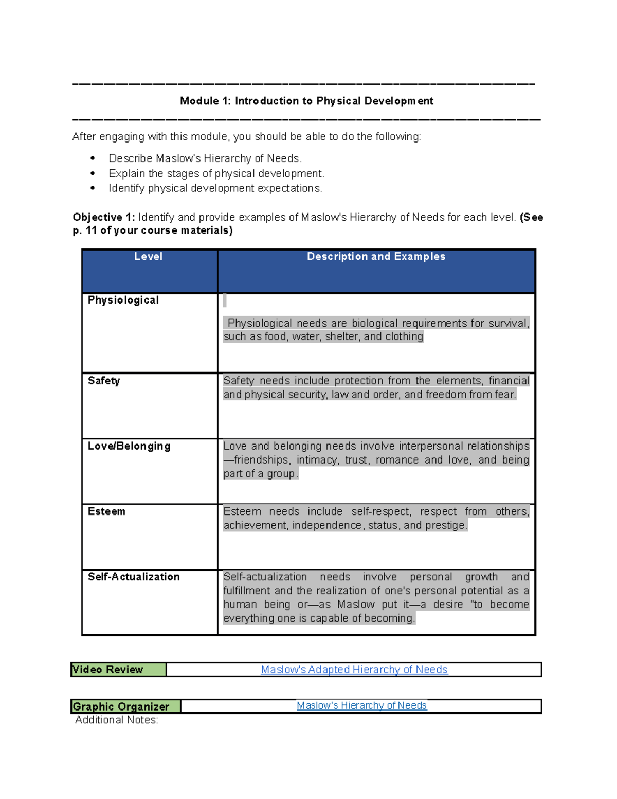 Educational Psychology - Module 1: Physical Development Overview - Studocu