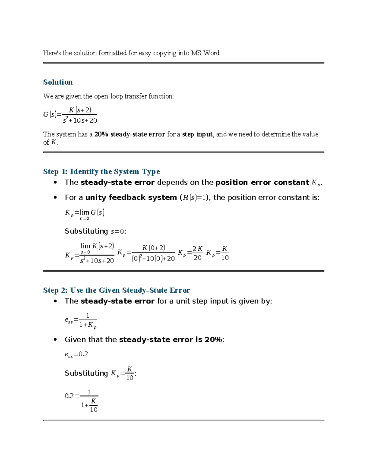 Final Exam Solutions for Transfer Function Analysis (Course Code ...