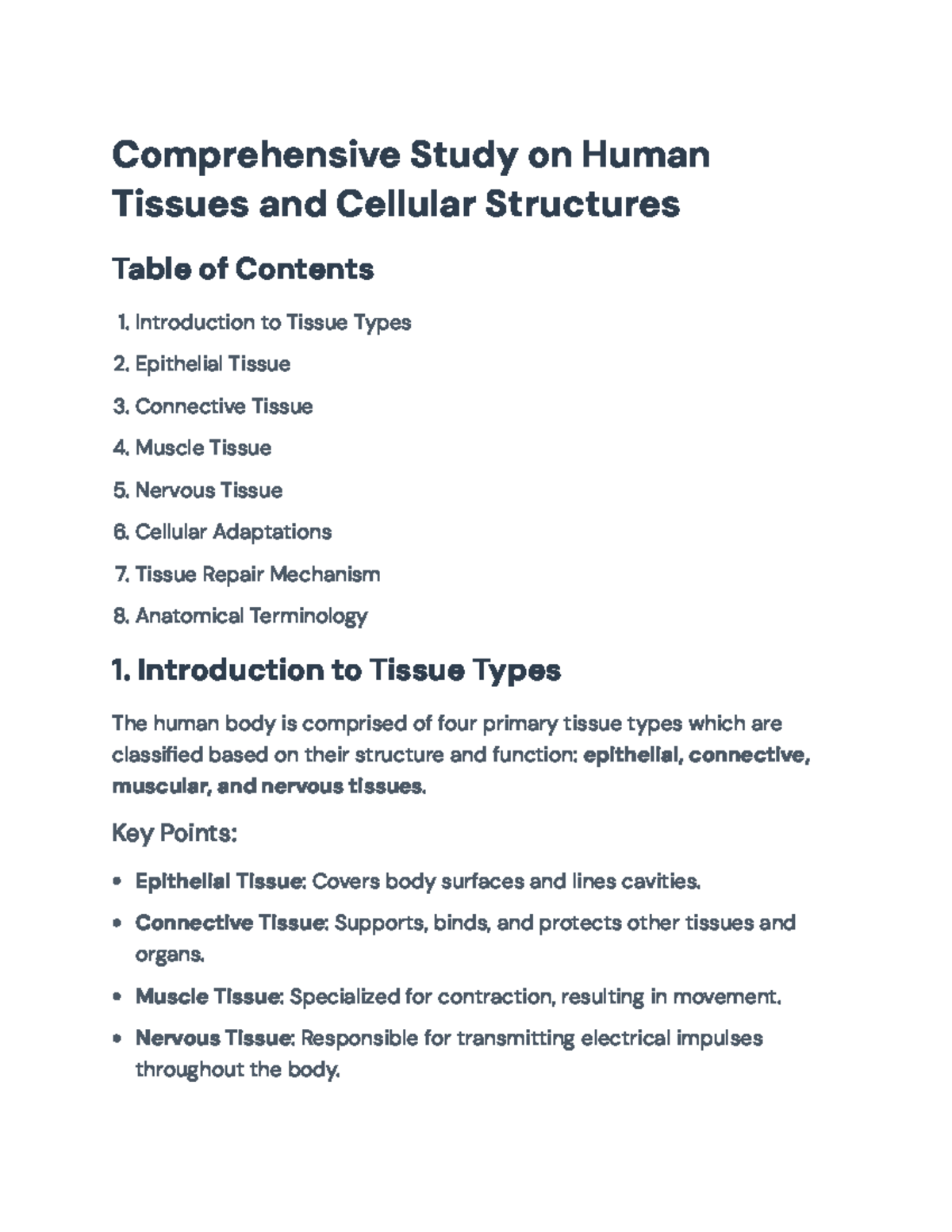 Comprehensive Overview of Human Tissues and Cell Types - Comprehensive ...