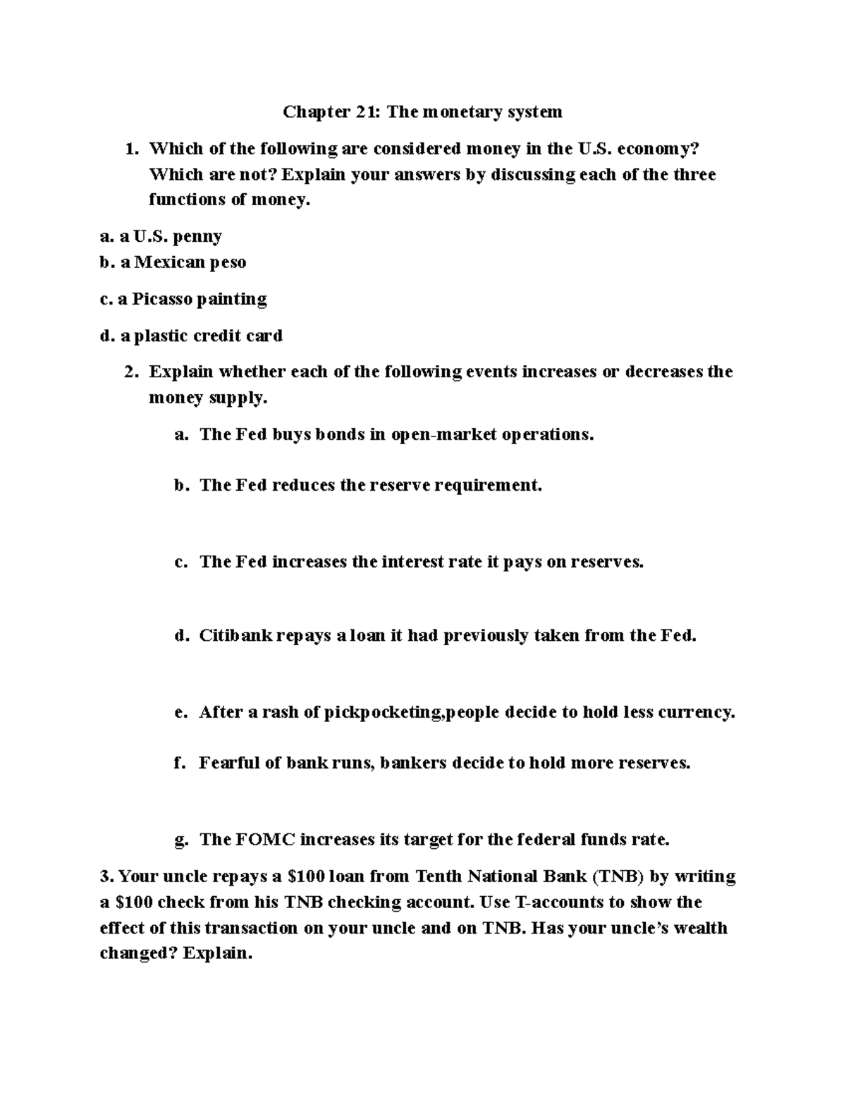 Chapter 21: The Monetary System - Functions and Effects in Macro ...