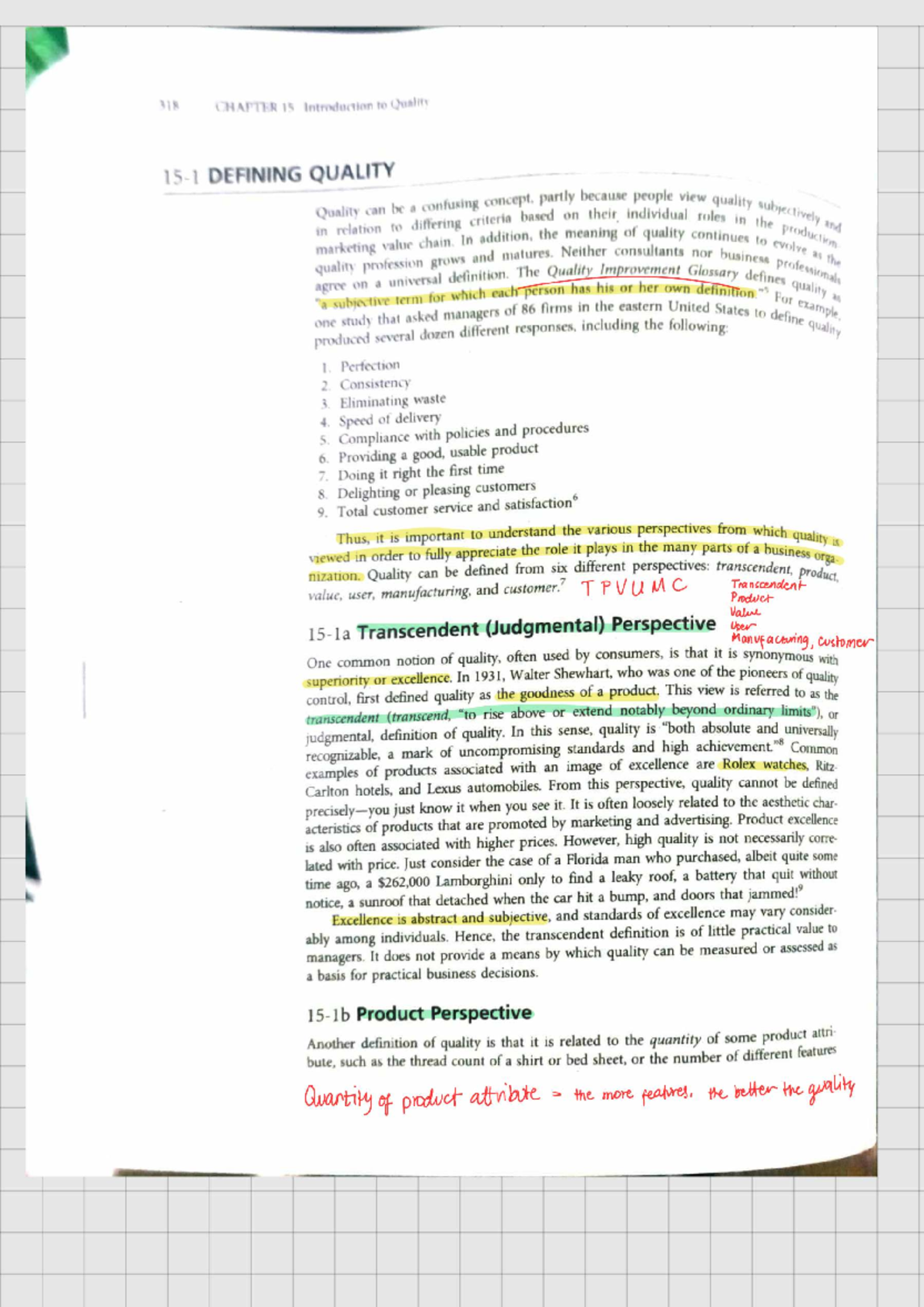 Cbmec Notes Introduction TO Quality - 318 CHAPTER is Introduction to ...
