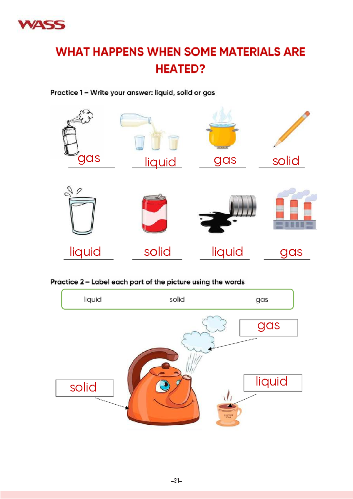 Answer KEY - Science - Booklet