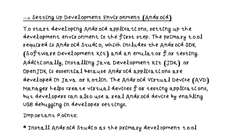 Android Unit 2 Development Environment and Key Concepts Notes - Studocu