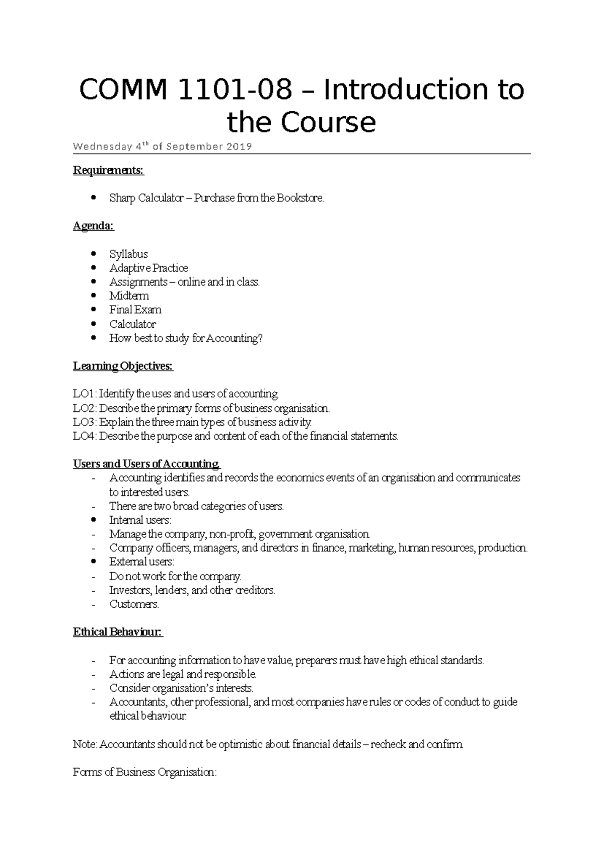 Chapter 1 - Introduction To The Course - COMM 1101-08 – Introduction to ...