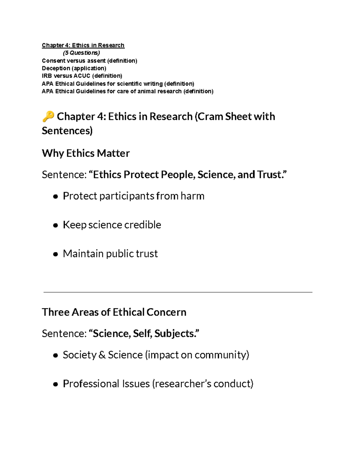 Chapter 4: Ethics in Research - Key Concepts & Guidelines - Studocu