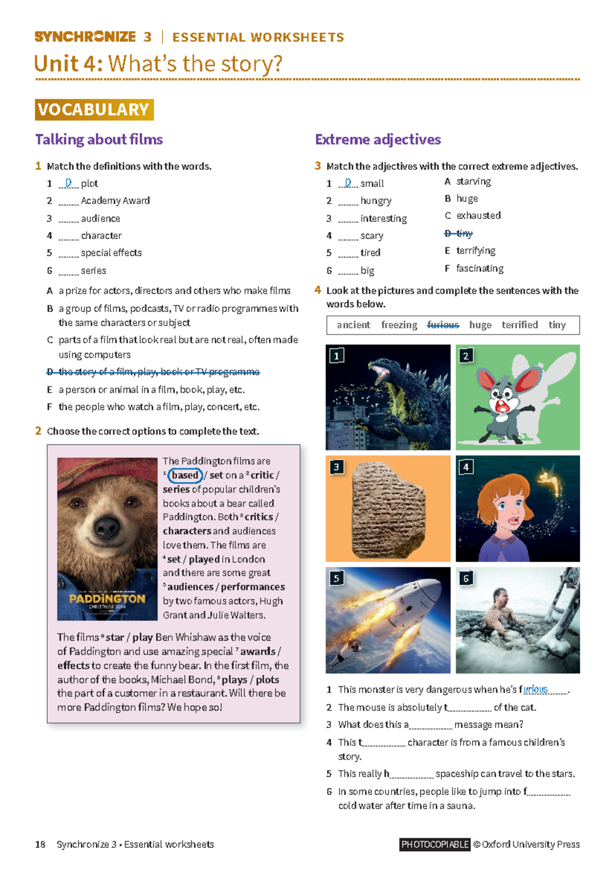 Unit 4: Essential Grammar & Vocabulary on Films and Reviews - Studocu