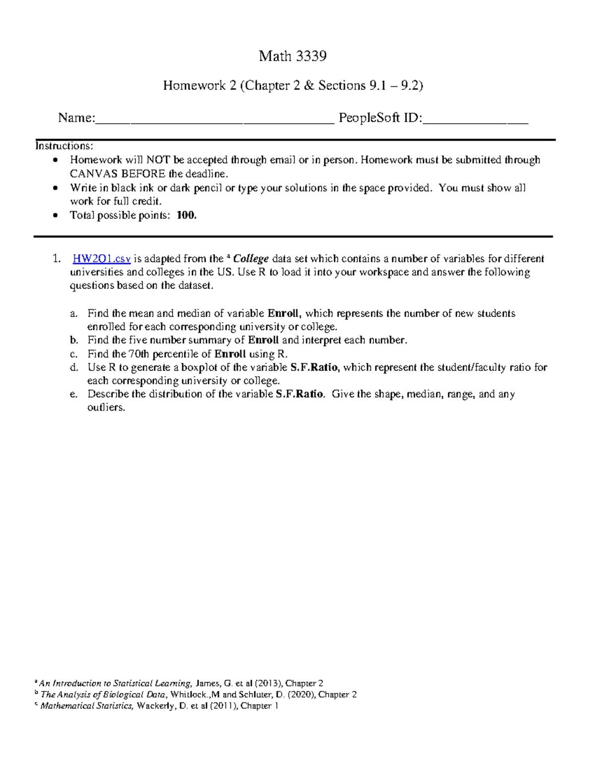 MATH 2414 - Calculus II Written Homework Assignment 3 Solutions - Studocu