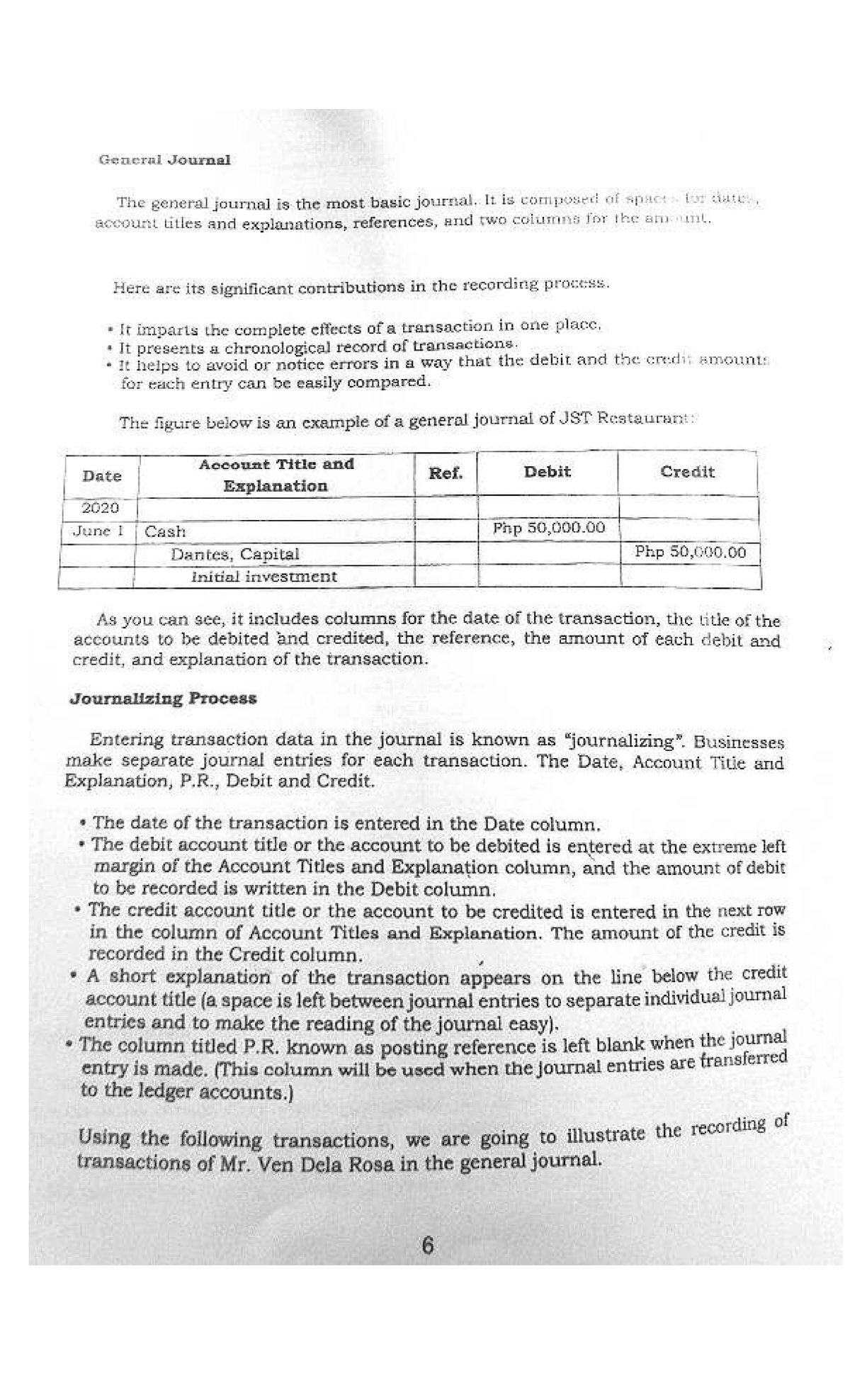 General Journal Overview and Recording Process for ACCT 101 - Studocu