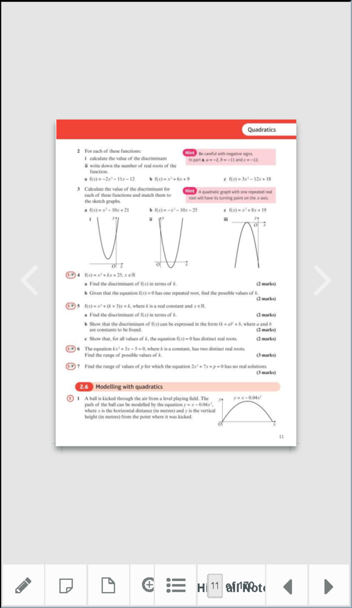 Edexcel AS & A Level Maths: Quadratics Discriminants & Roots Analysis ...