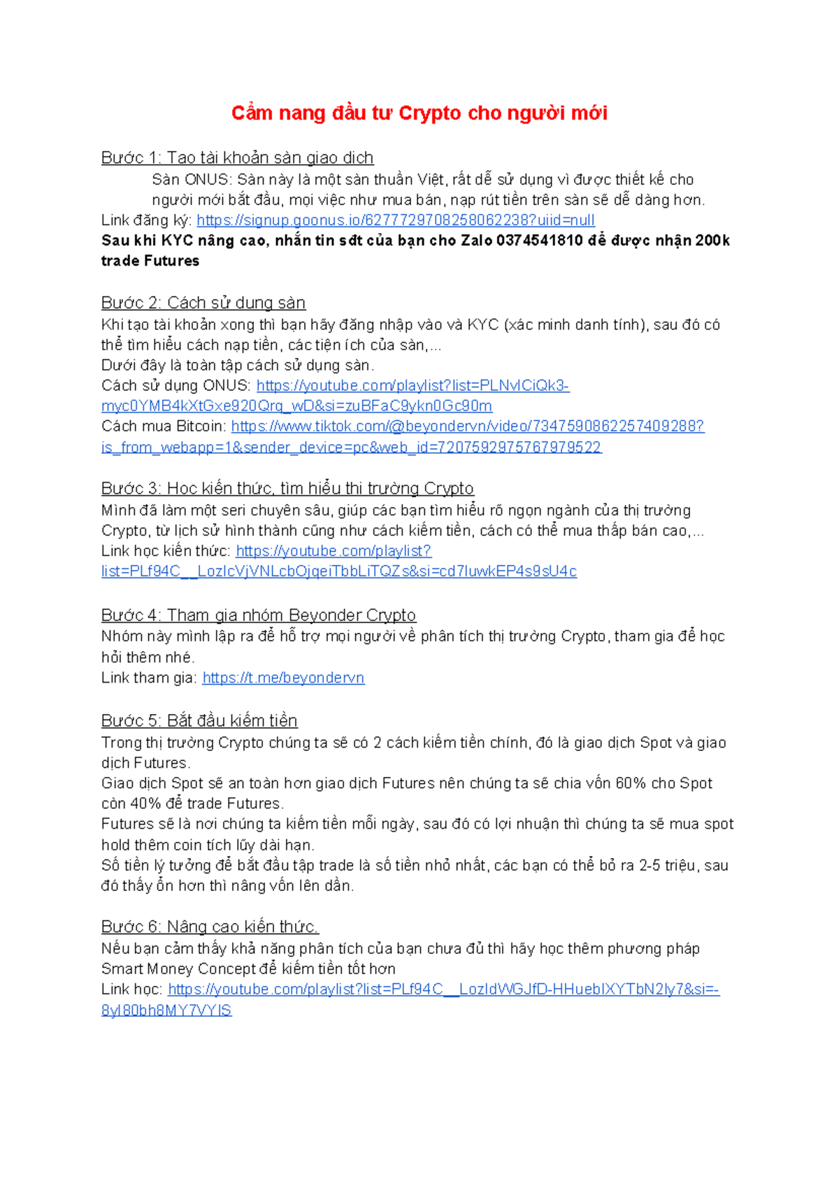 Hướng Dẫn Đầu Tư Crypto Cho Người Mới - Cẩm Nang TOÀN DIỆN - Studocu